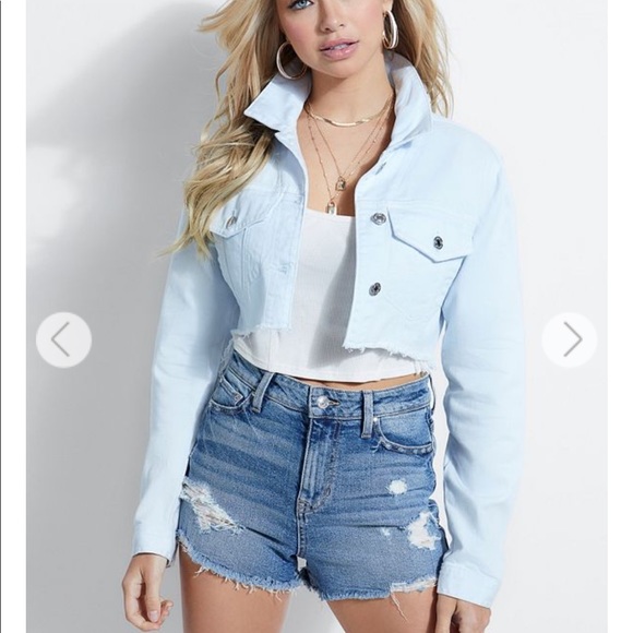 guess cropped denim jacket